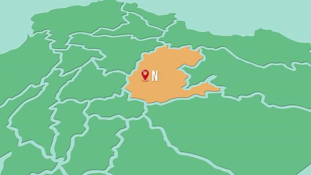 Mapa de Ecuador con divisi&oacute;n pol&iacute;tica resaltando la provincia Napo