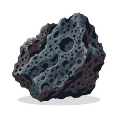 Porous Asteroid Space Rock Illustration © Fulan