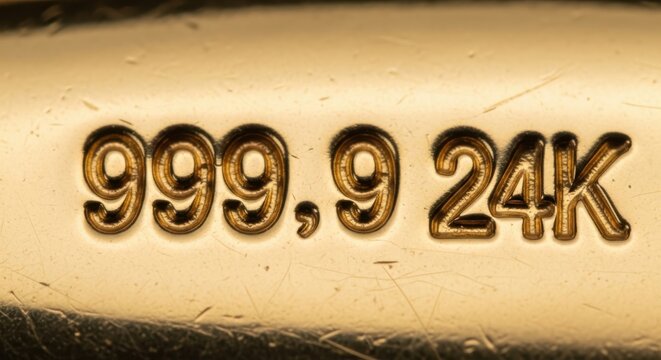 Close-up view of a gold bar with 999.9 24K stamp