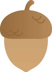 Fresh brown autumn acorn flat vector illustration © Kim Yu Rim
