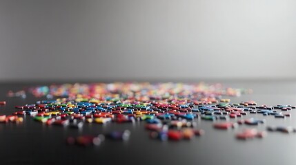 Fototapeta premium Scattered Colorful Puzzle Pieces Coalescing