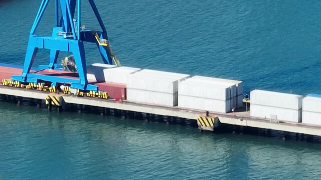 Praia do Machado, Angra dos Reis. Large shipyard in operation. Aerial view.