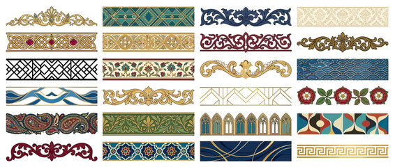 Collection of decorative ornamental borders and frames © Herukloro