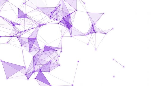 Plexus AI technology background of animated lines, dots and triangles. Big data, connection. Artificial intelligence concept. Seamless loop. Embedded transparency