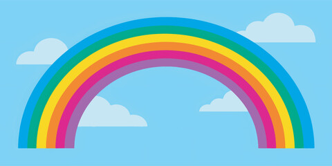 Obraz premium Vibrant Colorful Weather Rainbow Arch Geometric Sign