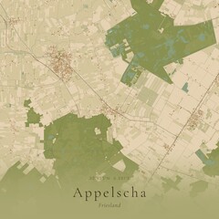 Fototapeta premium Sand Tone Map of Appelscha, Netherlands | Warm Neutral Wall Art