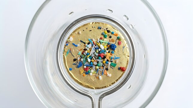 Microplastic Particles Collected on Laboratory Filter Membrane for Scientific Analysis