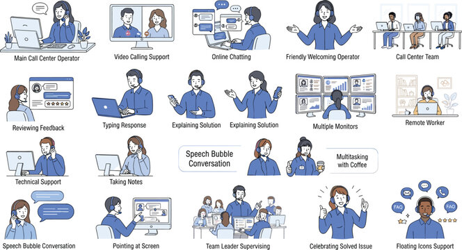 IT, digital workspace, computer hardware and tech icons. Cybersecurity, IT service, cloud computing and remote work thin line icon set. Editable stroke vector illustrations