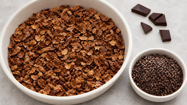 Cocoa husk collection at a small confectionery