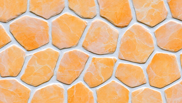 Seamless Orange Mosaic Stone Tile Texture Background