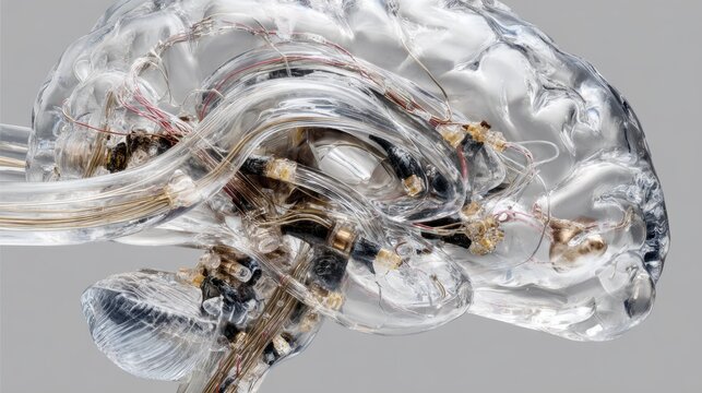 Anatomically Correct Brain Crosssection Highlighting Structure Gigapixel
