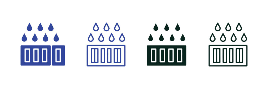 Water Drain Icon Set With Manhole, Rainwater Drainage, Sewer System, Storm Drain, Urban Infrastructure, Plumbing Network, And Editable Vector Illustration Collection.