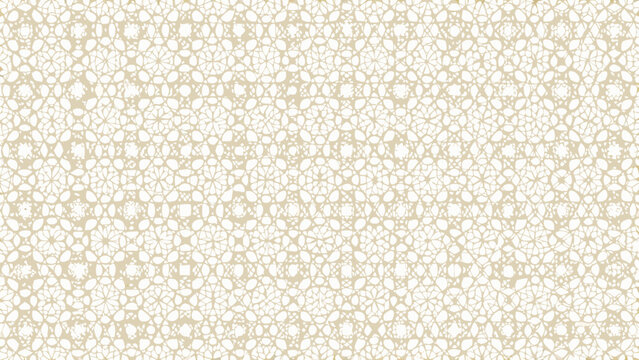 Intricate floral ornament pattern with repeating tessellation beige background