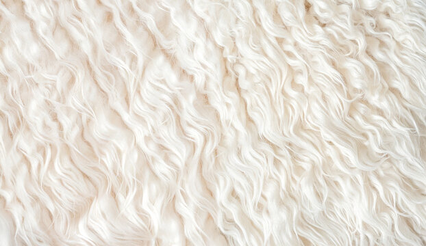 Cozy White Sheepskin Fur Texture - Fluffy Wool Background for Winter or New Year