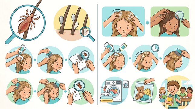 Step by step guide for head lice treatment and prevention in children