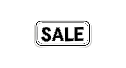 Obraz premium Black sale text inside a rounded rectangular frame.