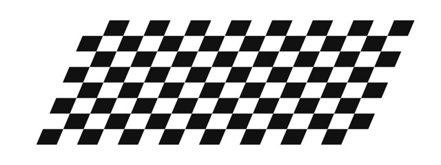 A geometric pattern of black and white checkered squares, arranged in a diamond grid, creates a striking visual texture with a sense of depth and perspective. © Artova LaLa