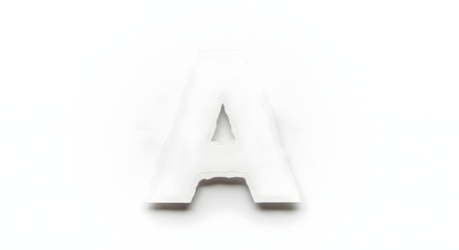 Minimalist white letter a 3d render with subtle shadow for graphic design projects
