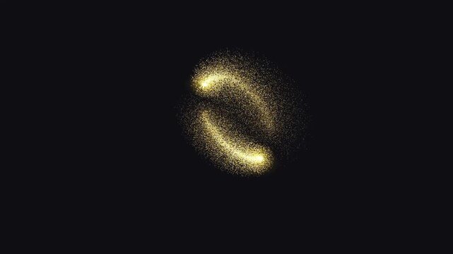 Stunning Procedural art of golden nebula galaxy arp 273 with swirling cosmic space cluster, glowing stars suitable for science or astronomy concepts.