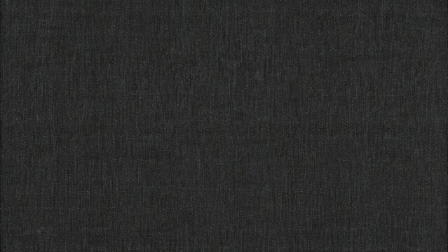 Black fabric weave seamless texture with dark canvas material, realistic textile pattern, panoramic background for design, branding and digital mockups
