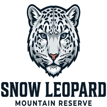 Snow Leopard Head Mascot Logo Vector Design