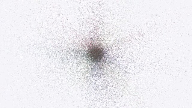 Abstract procedural art of deep space with clustered stars, glowing radiation, and atomic particles. Ideal for science fiction and astronomy concepts.
