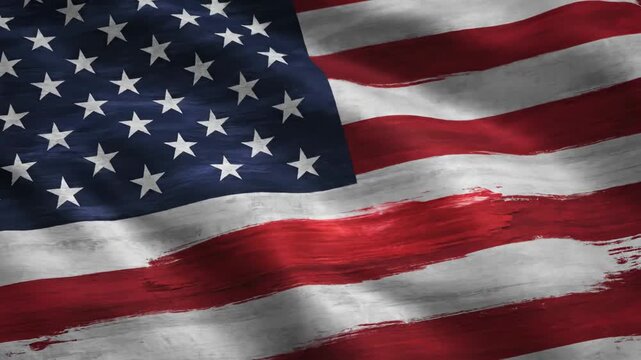 Waving American flag with textured pattern