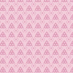 Fototapeta premium Pink Ornamental Seamless Line Pattern with Elegant Geometric Motifs
