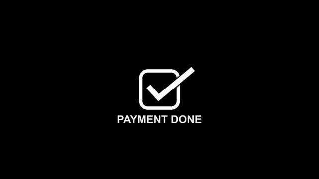 Payment done mark icon animation. Approval, success, agreement motion graphics. tick sign accepts select confirm 4k video footage. Animated circle sign symbol.