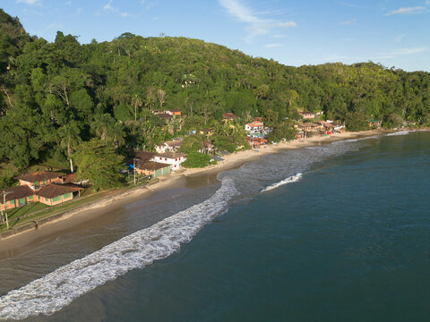 Aerial view of Almada and Engenho beaches in Ubatuba