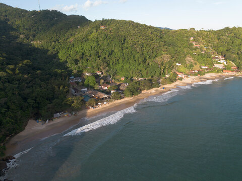 Aerial view of Almada and Engenho beaches in Ubatuba