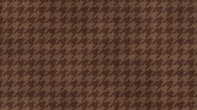 A seamless loop video of a fine houndstooth pattern in a warm brown color palette featuring delicate hand drawn lines.