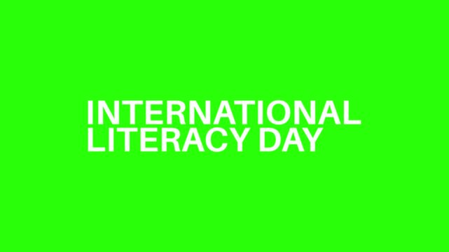International Literacy Day Word Cloud Kinetic Typography Education Motion Graphics Green Screen 4K