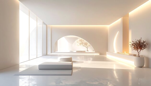 Modern minimalist interior design architecture.