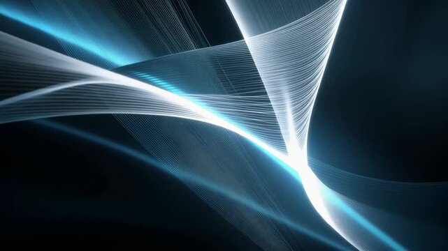 Surreal abstract motion of ethereal waves of light and shadow in fluid dynamic dance