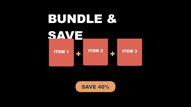 Discount offer with bundle and save text on black background