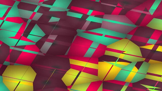 Colorful geometric shapes arranged in abstract pattern