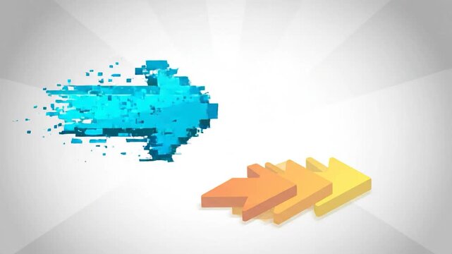 Colorful 3D arrows pointing in multiple directions