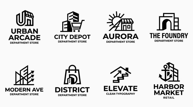 Department store logo designs collection.