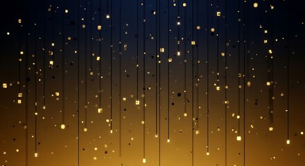 Abstract black background with golden falling particles. Luxury dark backdrop with glowing light. © NeuroVisual Lab