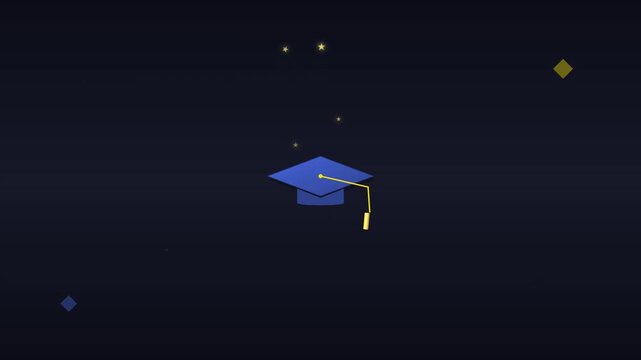 Education Graduation Cap Success Learning Motion Animation