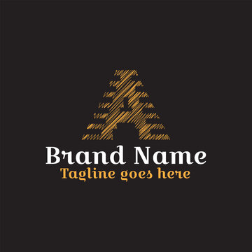 Line art letter A logo design. Fully vector file. Editable color. Easy to download.	
