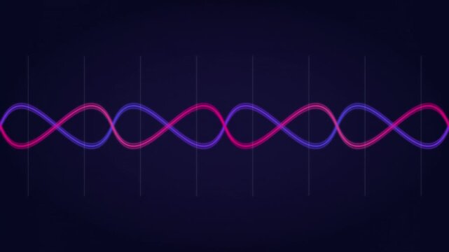 electric indigo and fluorescent pink pulsing line loop