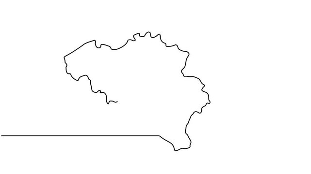 Animated video of Belgium map. Map motion graphics for Education, Travel between cities in Belgium, infographics, Science, Web Presentations. Belgium map concept in doodle style.
