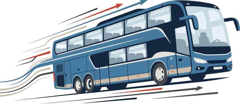 Luxury Sleeper Bus Hero Illustration for Modern Travel Branding