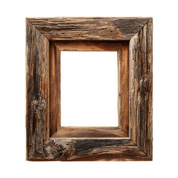 Wooden picture frame Old rustic wooden frame on a white background(3)