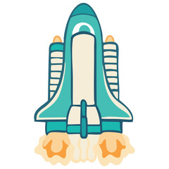 Space Shuttle Rocket Launch Illustration © nikagraphic