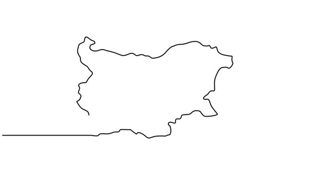 Animated video of Bulgaria map. Map motion graphics for Education, Travel between cities in Bulgaria, infographics, Science, Web Presentations. Bulgaria map concept in doodle style.