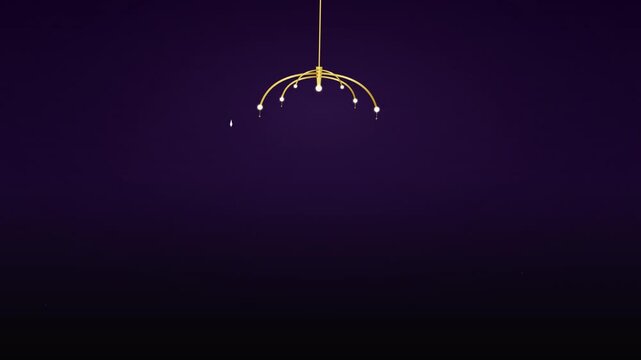 Elegant Chandelier and Light Flare Wedding Invitation Asset