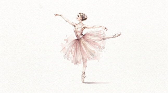 Graceful ballerina illustration in pink tutus